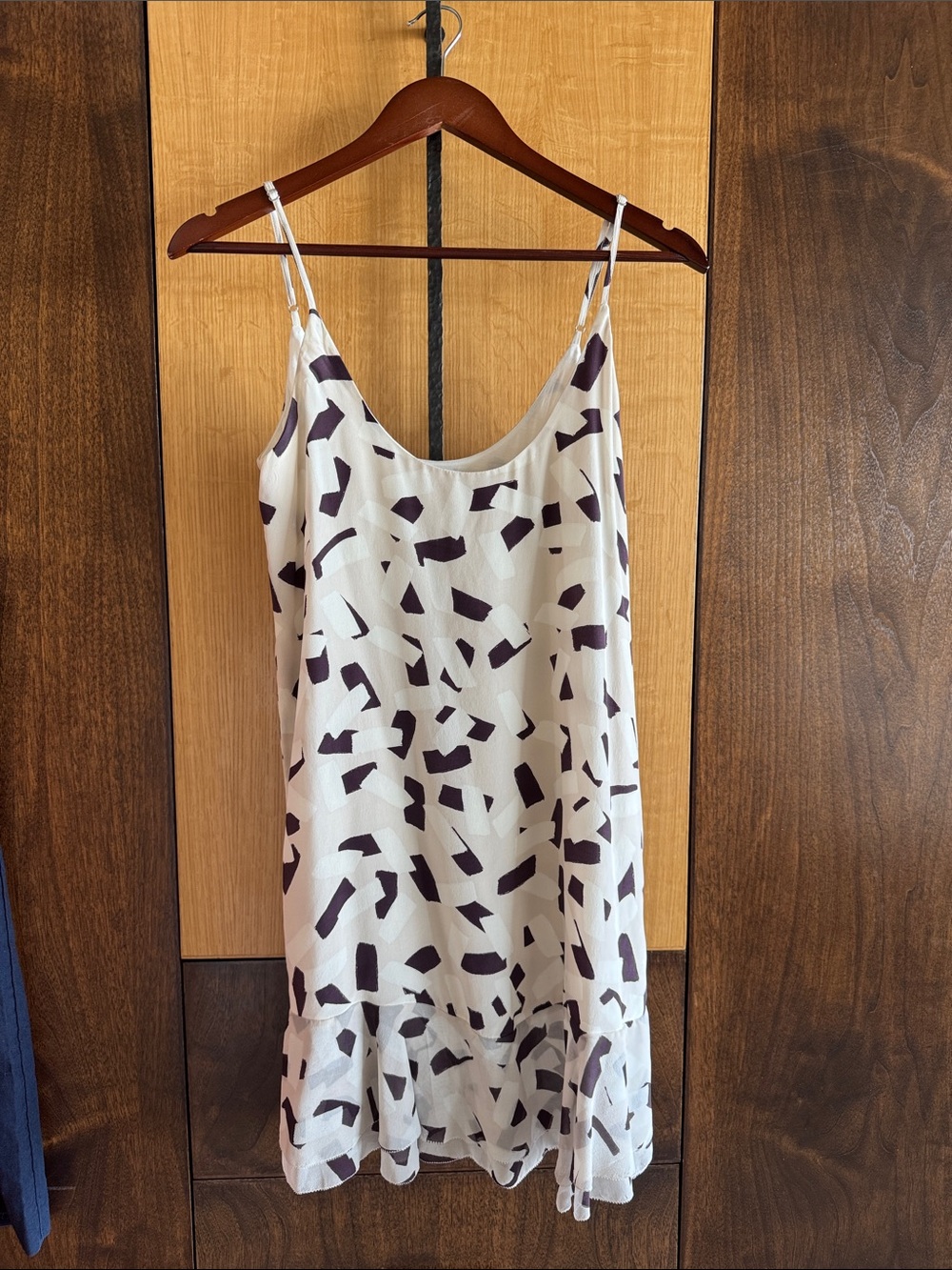 TOWNSEN Cream Slip Top with Deep Brown  Abstract Print. Flirty skirt!